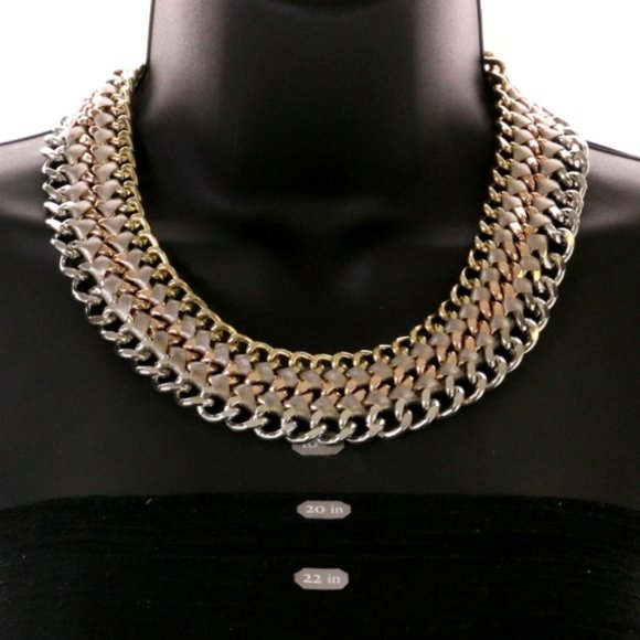 Express amazing tri-colored collar necklace NWT - Picture 2 of 7